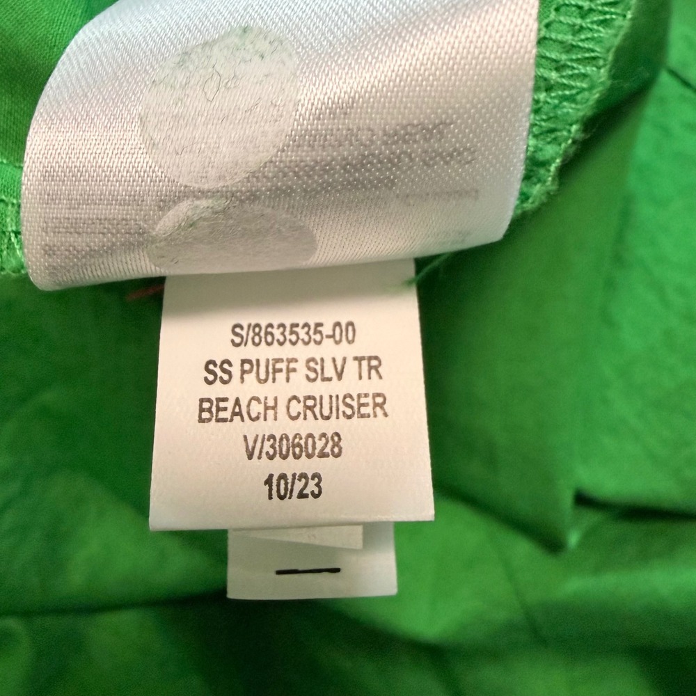 Old Navy Dress Womens XXL Green Puff Sleeve Smocked Cotton Midi Cottagecore - Picture 8 of 12